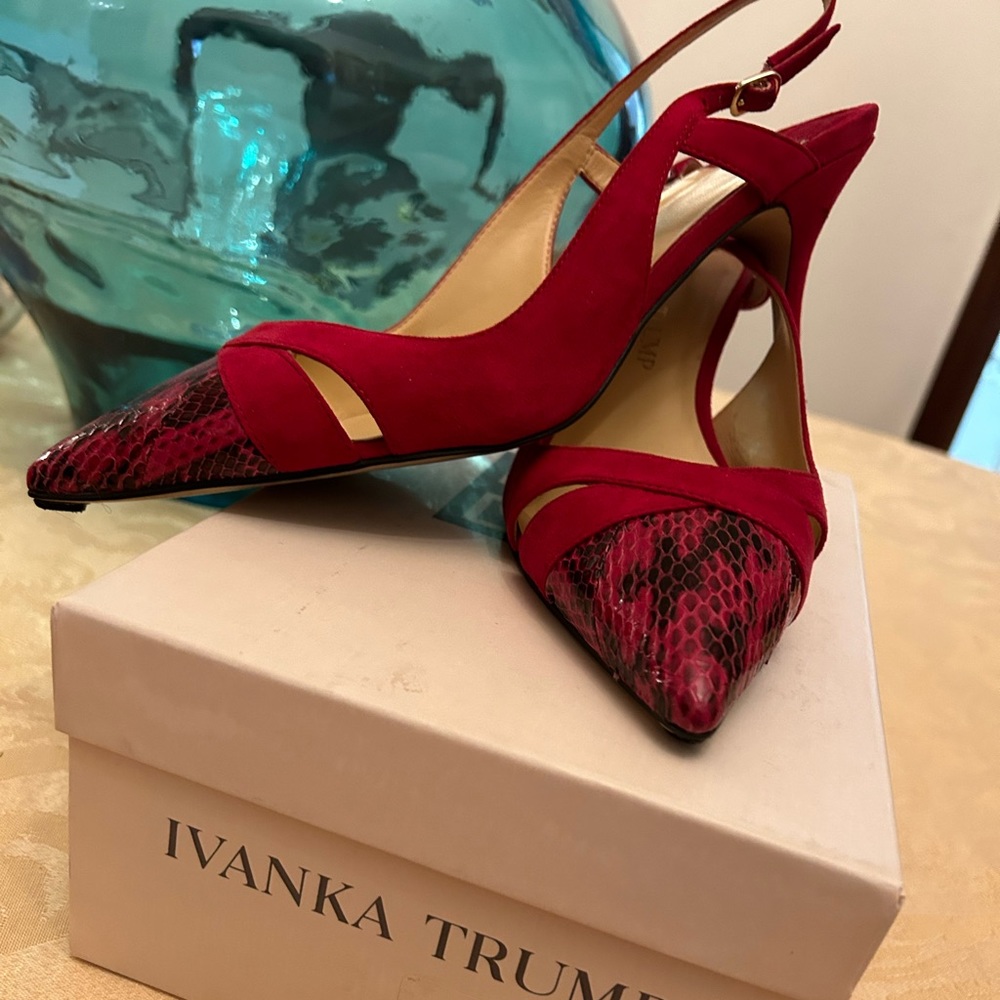 Red sling backs by Ivanka like new. Worn three times. Excellent condition.